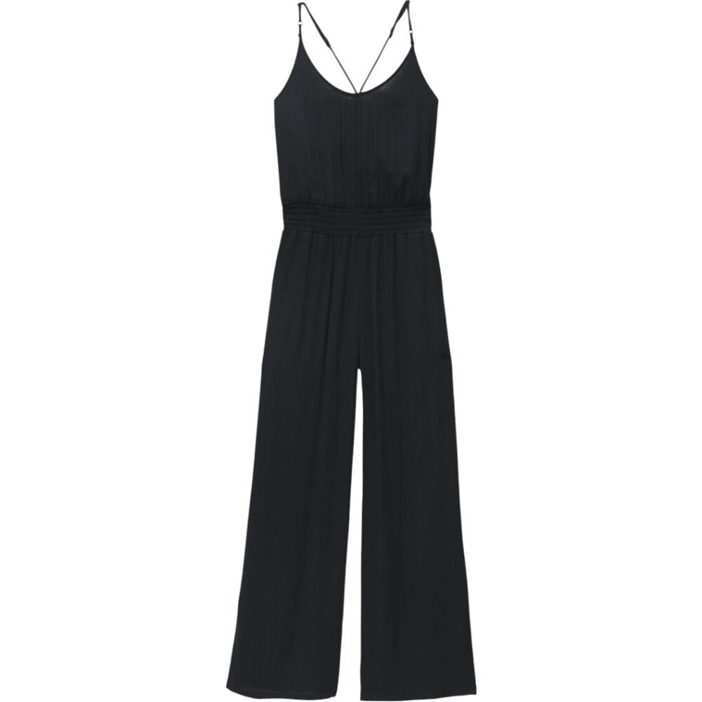 Prana Women's Size S Fernie Wide Leg Black Swim Cover Up Jumpsuit NEW